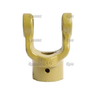 Aftakas Spiebaangaffels met stelbout (Afm. Kruisstuk: 27 x 74.5mm) Boring Ø1'', Sleutelmaat: 1/4''.