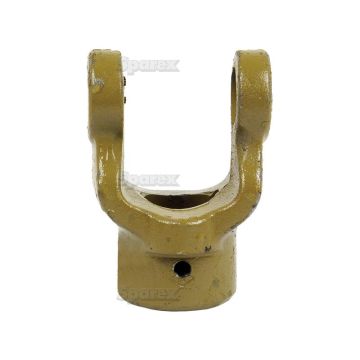 Aftakas Spiebaangaffels met stelbout (Afm. Kruisstuk: 27 x 74.5mm) Boring Ø1 1/4'', Sleutelmaat: 1/4''.