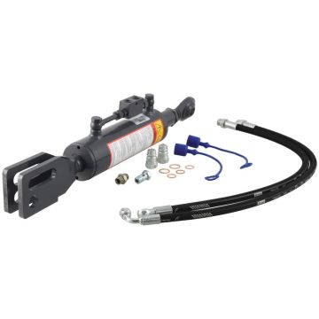 Hydraulische stabilisator (Met: Slangen) -  Kogel Ø 22mm -  Vork Gat Ø 28 & 28x90mm - Min. Lengte: 690mm, Cylinder binnen Ø: 80mm.