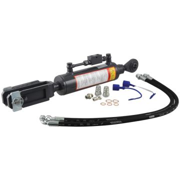 Hydraulische stabilisator (Met: Slangen) -  Kogel Ø 22mm -  Vork Gat Ø 23x50mm - Min. Lengte: 680mm, Cylinder binnen Ø: 80mm.