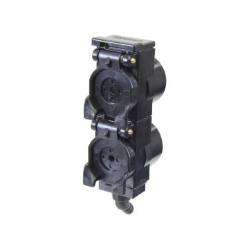Stofklep met olie opvang Dubbele eenheid 55 mm afstand zonder visuele indicatoren, 45 graden