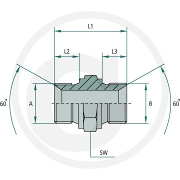 GA 1 M-BSP x 1.1/4 M-BSP