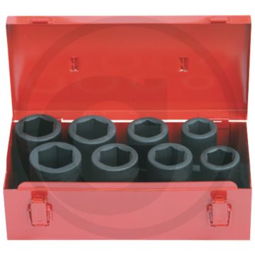 KS Tools 1" Steckschlüsselsatz, Sechskant, Kraft, lang, 8-teilig, 24-38 mm
