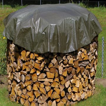 Bâche en bois 15 oeillets de suspension - Ø de la bâche (m) : 5