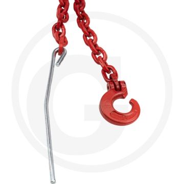 Chokerketting met haak en naald - 4-kant, 8mm, 3m, 9,2t