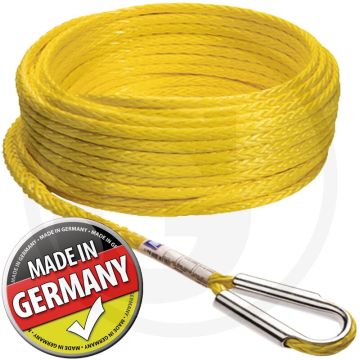 Novoleen liertouw met roestvrijstalen sok - 12mm Ø, 60m l, 13,5t minimale breukbelasting