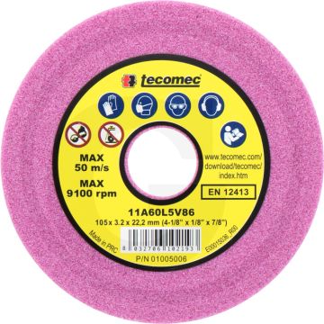 Tecomec slijpschijf voor kettingslijper - passend voor steek: 1/4", 3/8" lopro, .325"