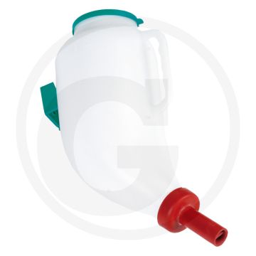 Droogvoerfles 4 l, compleet met deksel, speen in kunststof ophanging, grote opening voor gemakkelijk vullen en reinigen - anti-lek design