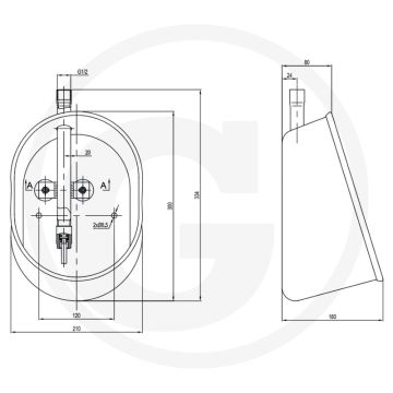 Beckentränke für sauen in gruppenhaltung, 1/2" ig