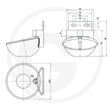 Beckentränke für sauen \/ ferkel in der abferkelbox mit montagewinkel 4 mm