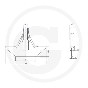Ancrage en spalten pour poteaux en béton, filetage m10, largeur 100 mm