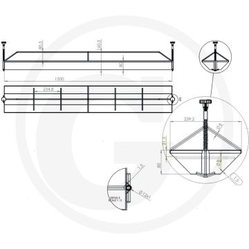 Ferkeltrog 150 cm avec 2 spannhaken et liegesperre