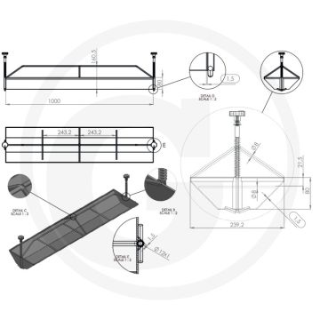 Ferkeltrog 100 cm avec 2 spannhaken et liegesperre