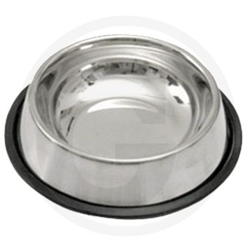 Hondenvoerbak 1800 ml - rvs voerbak met brede rubberen rand