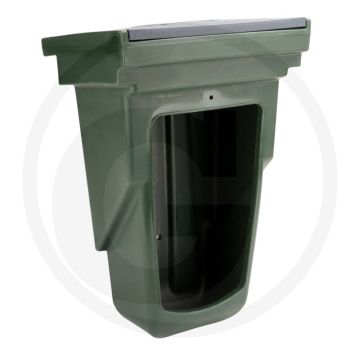 Mangeoire pour cabanes à veaux avec couvercle et rail galvanisé