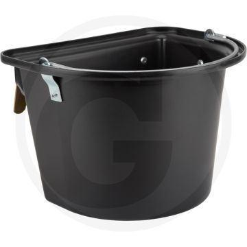 Horizont turnierfuttertrog schwarz, mit griff und haken - 14 liter fassungsvermögen