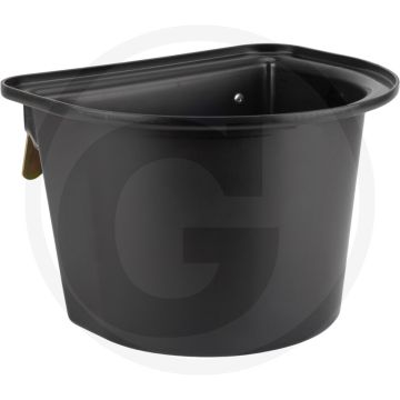 Horizont turnierfuttertrog schwarz, mit haken - 14 liter fassungsvermögen