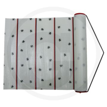 Vliegenrol voor in de stal 10 m x 0,25 m met houder