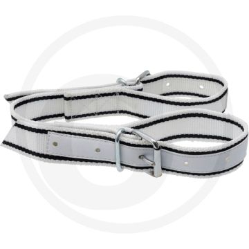 Anti-spagaat - nylon & leer versterkt - 40mm breed - zwart \/ wit