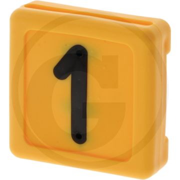 Horizont vpe10 blocknummer für halsband und halfter (rinder) - gelb, 40 x 45 mm, nummer 1