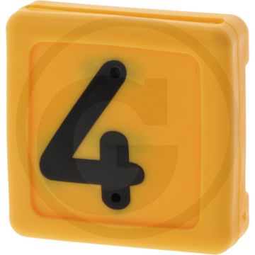Horizont vpe10 blocknummer für halsband und halfter (rinder) - gelb, 40 x 45 mm, nummer 4