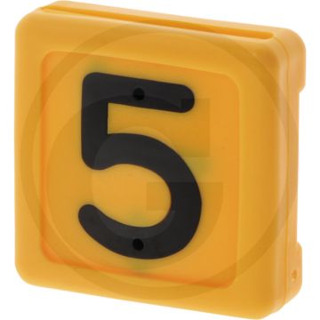 Horizont vpe10 blocknummer für halsband und halfter (rinder) - gelb, 40 x 45 mm, nummer 5, 10 stück