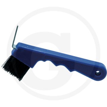 Grattoir à sabots avec brosse - bleu