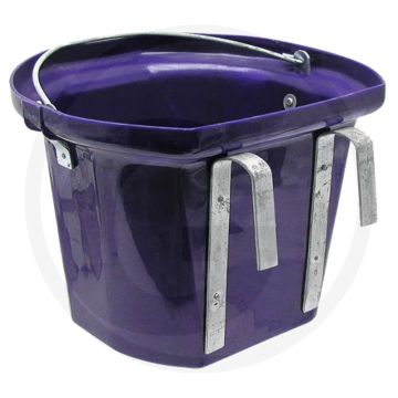 Voeremmer met hengsel en 2 metalen houders - blauw