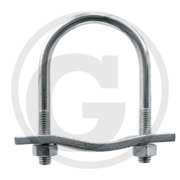 Beugelbout voor het verbinden van 2 buizen 1" met gebogen klemplaat - leiding-Ø: 2 x 1"