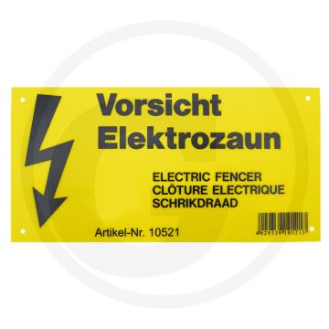 Waarschuwingsbord voorschrift voor alle openbare wegen met elektronische weideafrastering - waterdicht