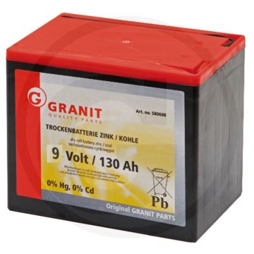 Droge batterij 9v 130ah 185x125x160 mm