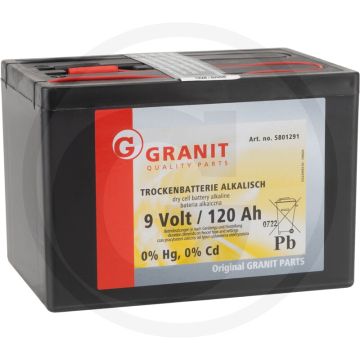 Alkaline batterij 9v/120 ah kleine behuizing
