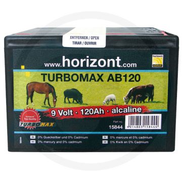 Horizont droge batterij turbomax ab 120 - alkalisch, 9v, 120ah, kleine behuizing