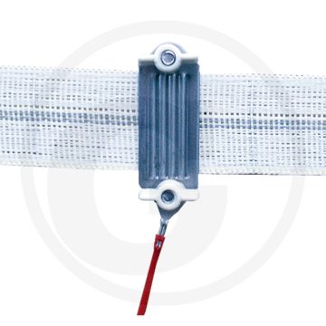 Horizont aansluitkabel voor schriklint tot 40 mm, rvs, 1 m, schroefbaar, metaalplaat.