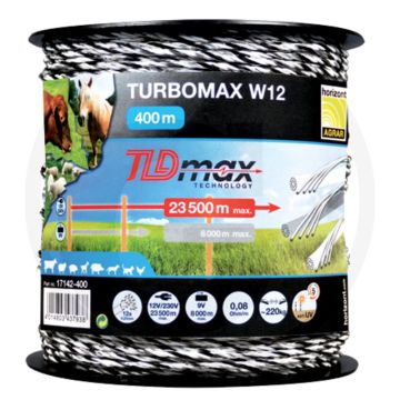 Horizont schrikdraad turbomax w12 - 400m rol, 0,08 ohm/m geleidingsvermogen