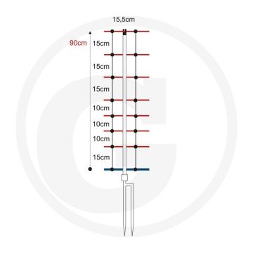 Horizont schapennet horinetz high energy met dubbele punt en aardgeleider - 90 cm x 50 m