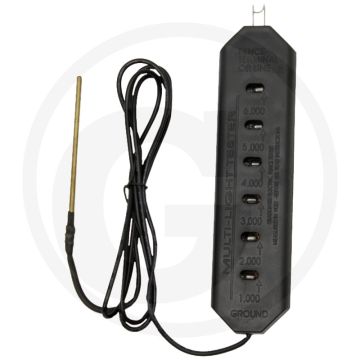 Afrastering- en apparaattester met messing punt en lichtdiode, bij het oplichten van het controlelampje bent u verzekerd van goed functioneren - waterdicht.