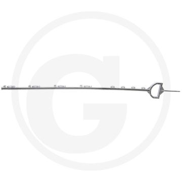 Poteau de clôture, en plastique, blanc, 155 cm, 8 œillets pour ruban, 8 œillets pour corde