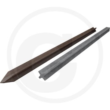 Kunststof paal kreuzprofil 70x70x1500mm bruin witteringsbestendig