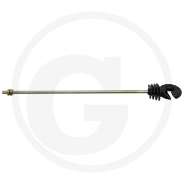 Ringisolator met schroefdraad m6, steun verzinkt met moer circa 200 mm lang - weerbestendig