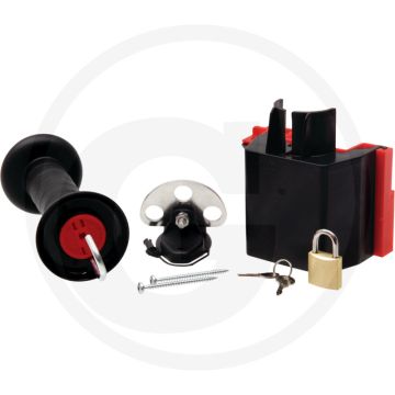 Poortsysteem met poortgreepisolator en veiligheidsbehuizing