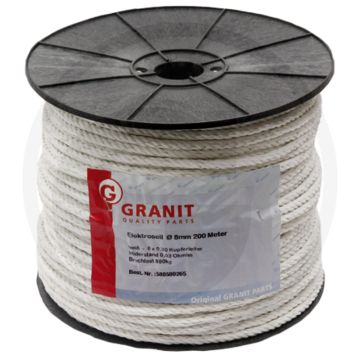 Fil de clôture 200m x 8mm - 0.03 ohm/m - 800kg charge de rupture