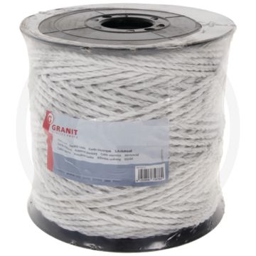 Fil de clôture 200m x 6mm, fil pp blanc, 2 ohm/m, charge de rupture 350kg