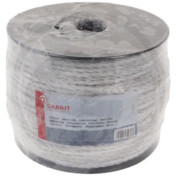 Schrikdraad 200m / 6mm wit pp-draad 1,2 ohm/m 350kg