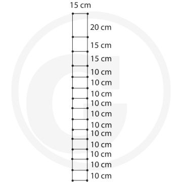 Gaas 160/15/15 - hoogte 1600mm, 15 horizontale draden