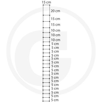 Gaas 160/23/15 - hoogte 1600mm, Ø kop- en voetdraad 2,5mm, Ø kerndraad 2mm, rollengte 50m