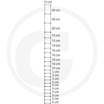 Gaas 200/22/15 - hoogte 2000mm, Ø kop- en voetdraad 2,5mm, Ø kerndraad 2mm, rollengte 50m