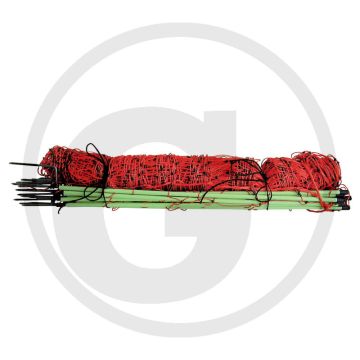 Elektro-afrastering euro-net extra 50 meter lang voor schapen, lammeren en geiten, 90 cm hoog, 8 horizontale kunststof draden met chroom-nikkeldraad.