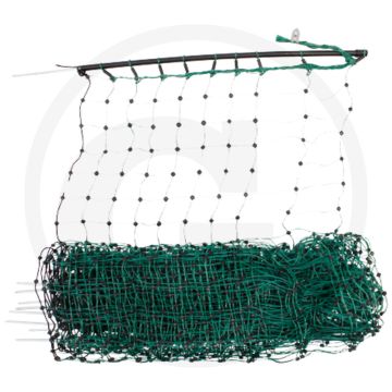 Konijnennet lengte 12 m - nethoogte 65 cm, 3 x 0,20 mm nirogeleiders, maasgrootte 5,9 cm