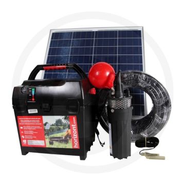 Horizont weidepomp-set met zonnepaneel - accu & zonne-energie, 12v, 30m slang